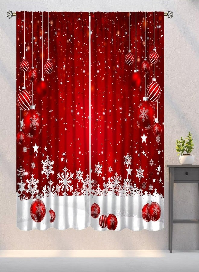 YSWOW Christmas Curtains, Snowflakes Winter Season Theme Art Printed Blackout Window Treatment for Home Party Bedroom Living Room Decor Fabric 2 Panels 42x45 Inch 30% Shading Rate - Image 1